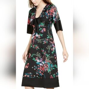 Trina Turk,Size6, Black Floral Midi Dress
